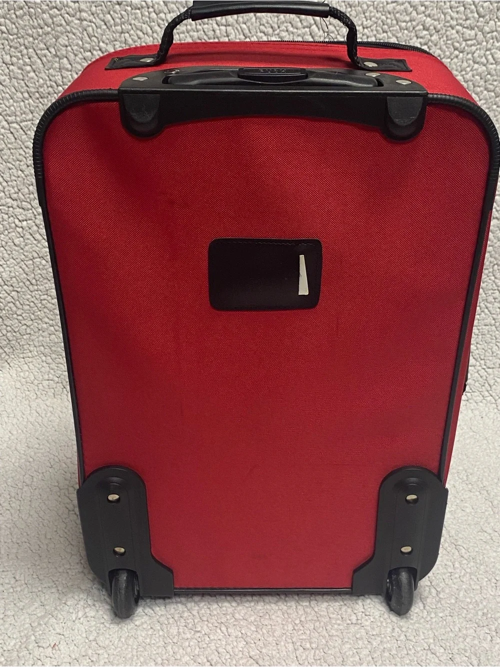 Rockland Lightweight Carry-On Suitcase Soft side Fabric Red/Black